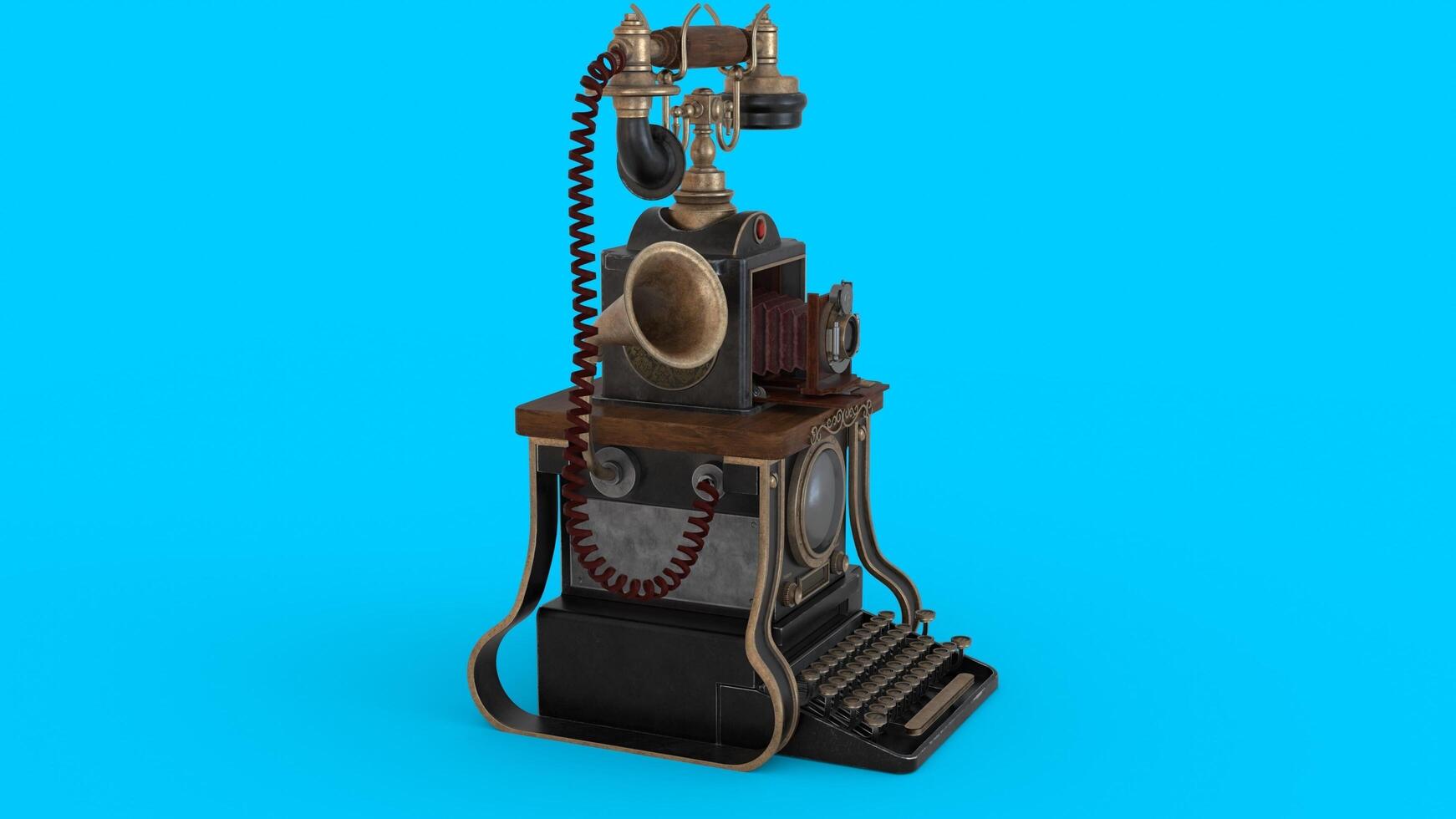 Antique smart telephone with camera photo