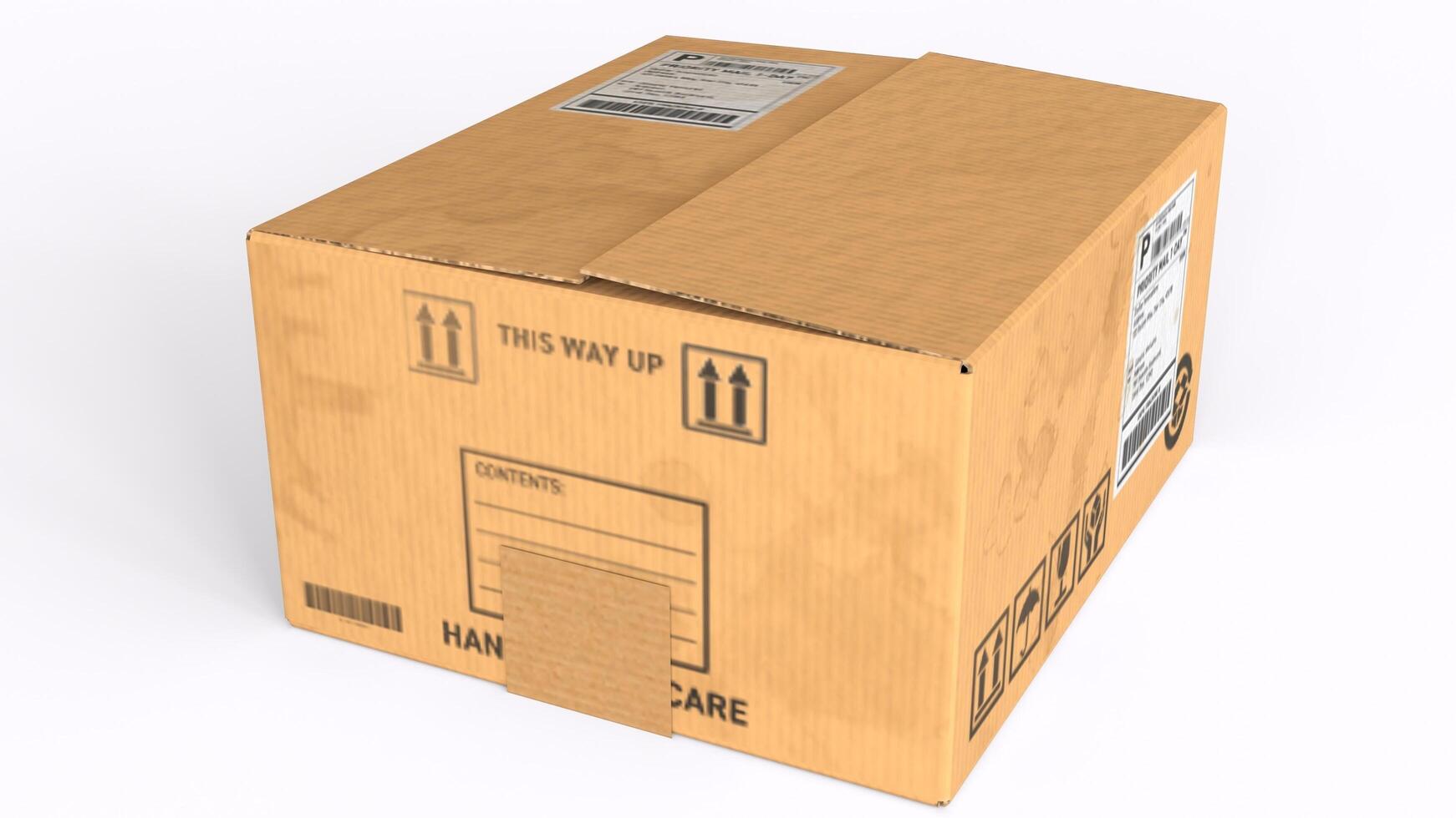 cardboard box with white background photo