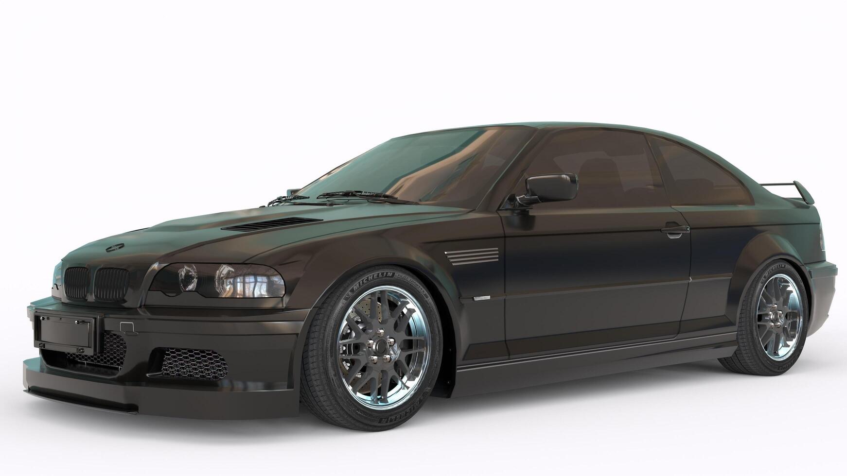 black luxury cars with white background photo