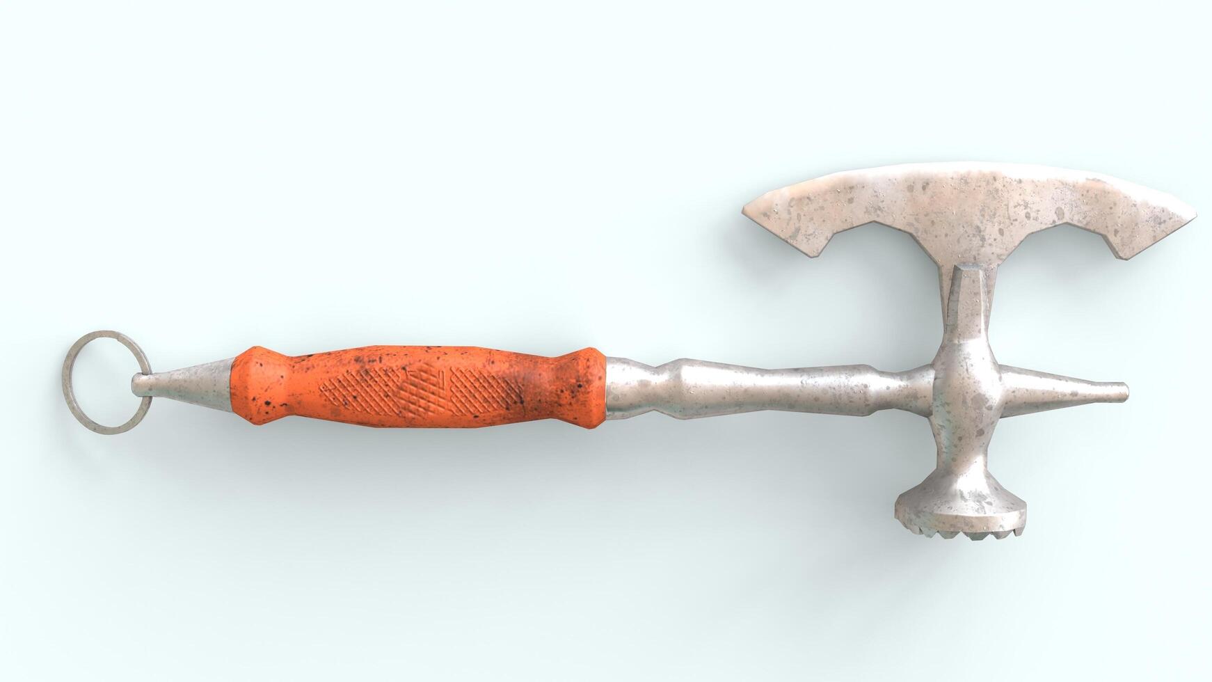butcher poleaxe with white background photo
