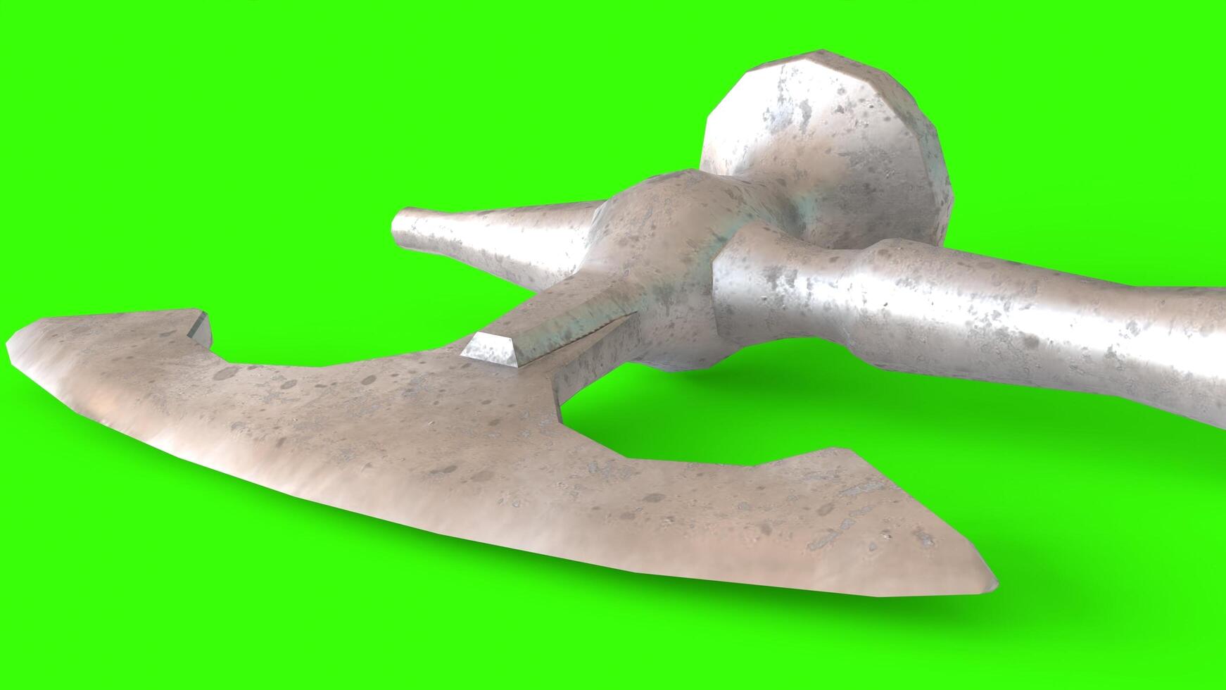 butcher poleaxe with green background photo