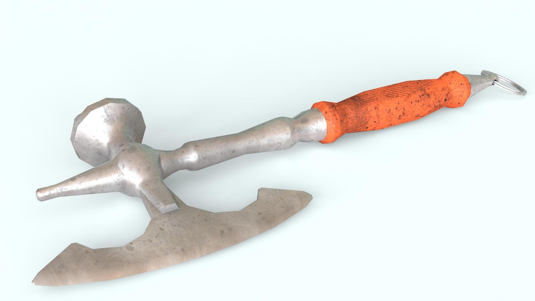 butcher poleaxe with white background photo