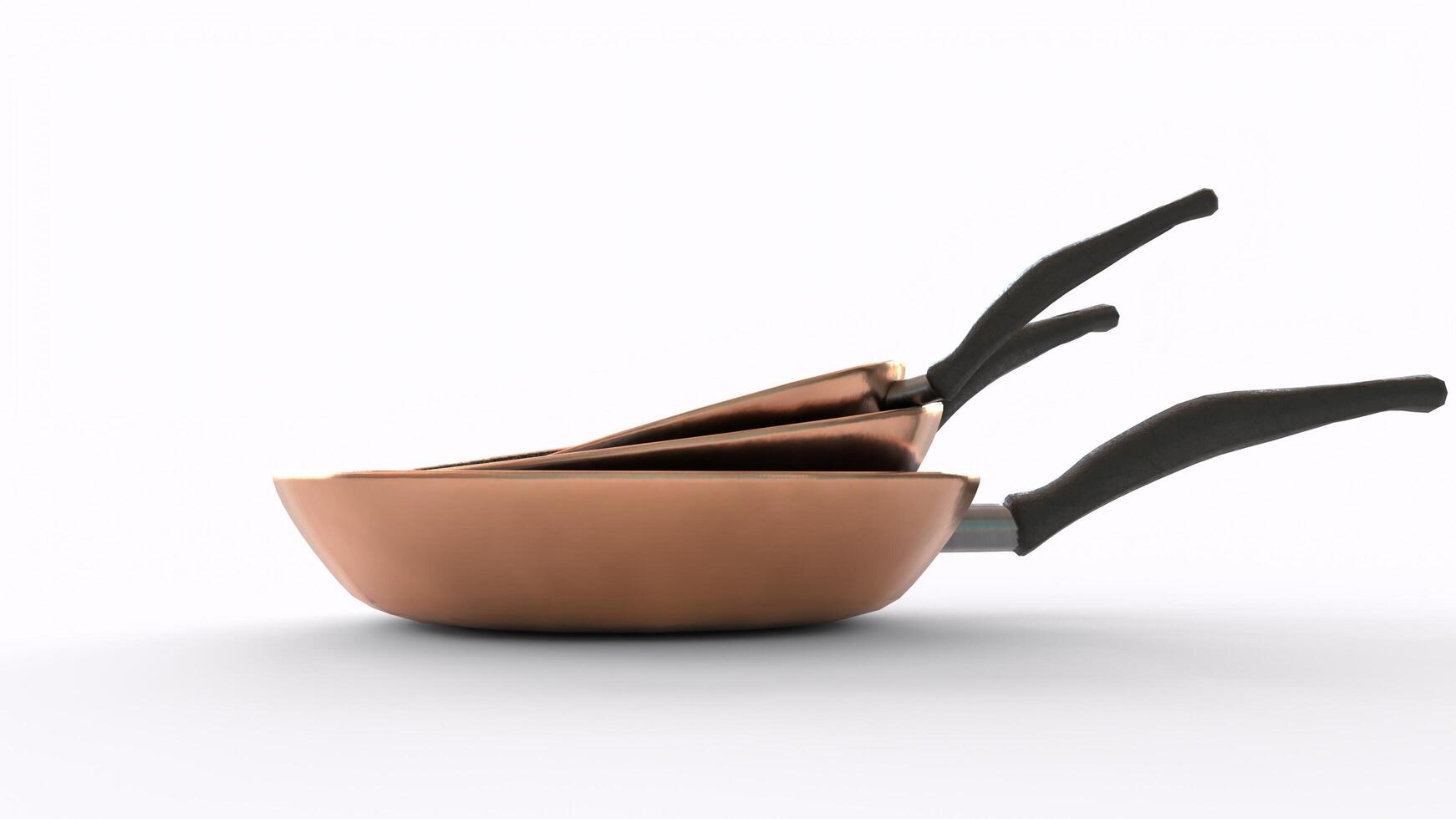 copper pan with white background photo