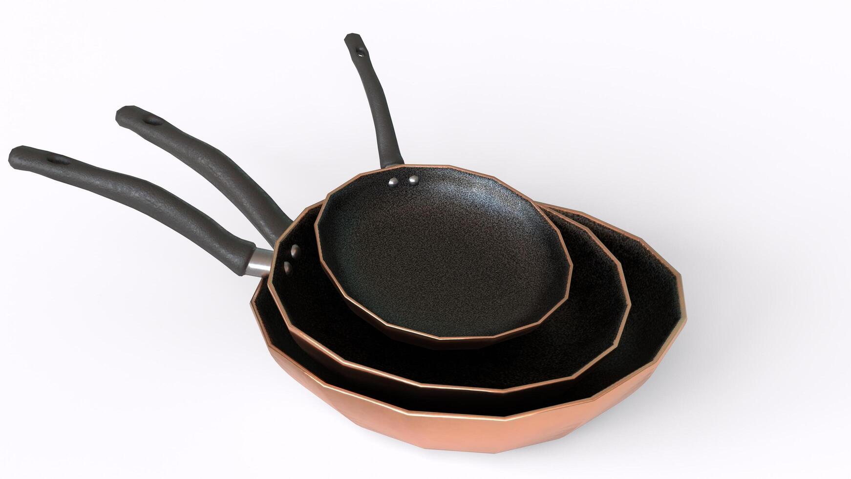 copper pan with white background photo