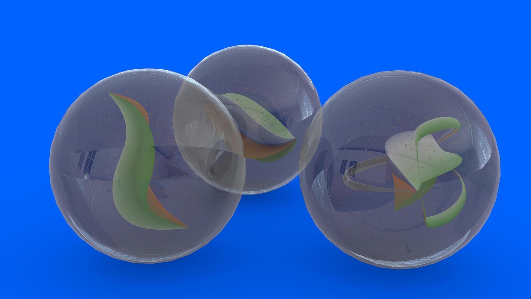 Glass Marbles with blue background photo