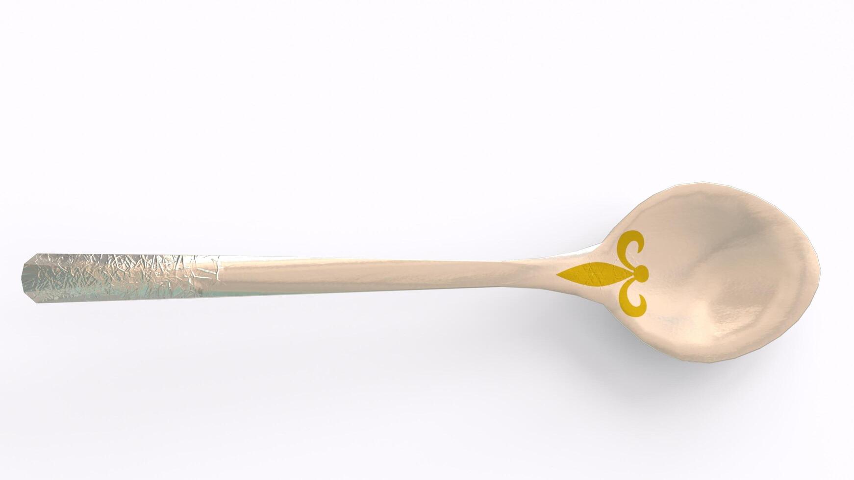 silver spoon with white background photo