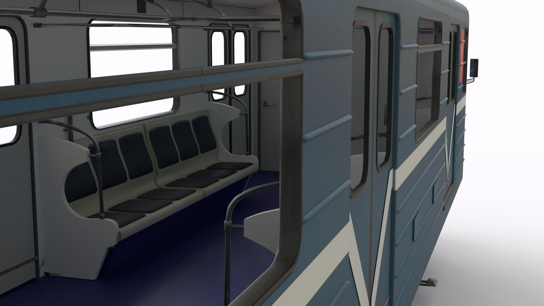 Metro Car Train with white background photo
