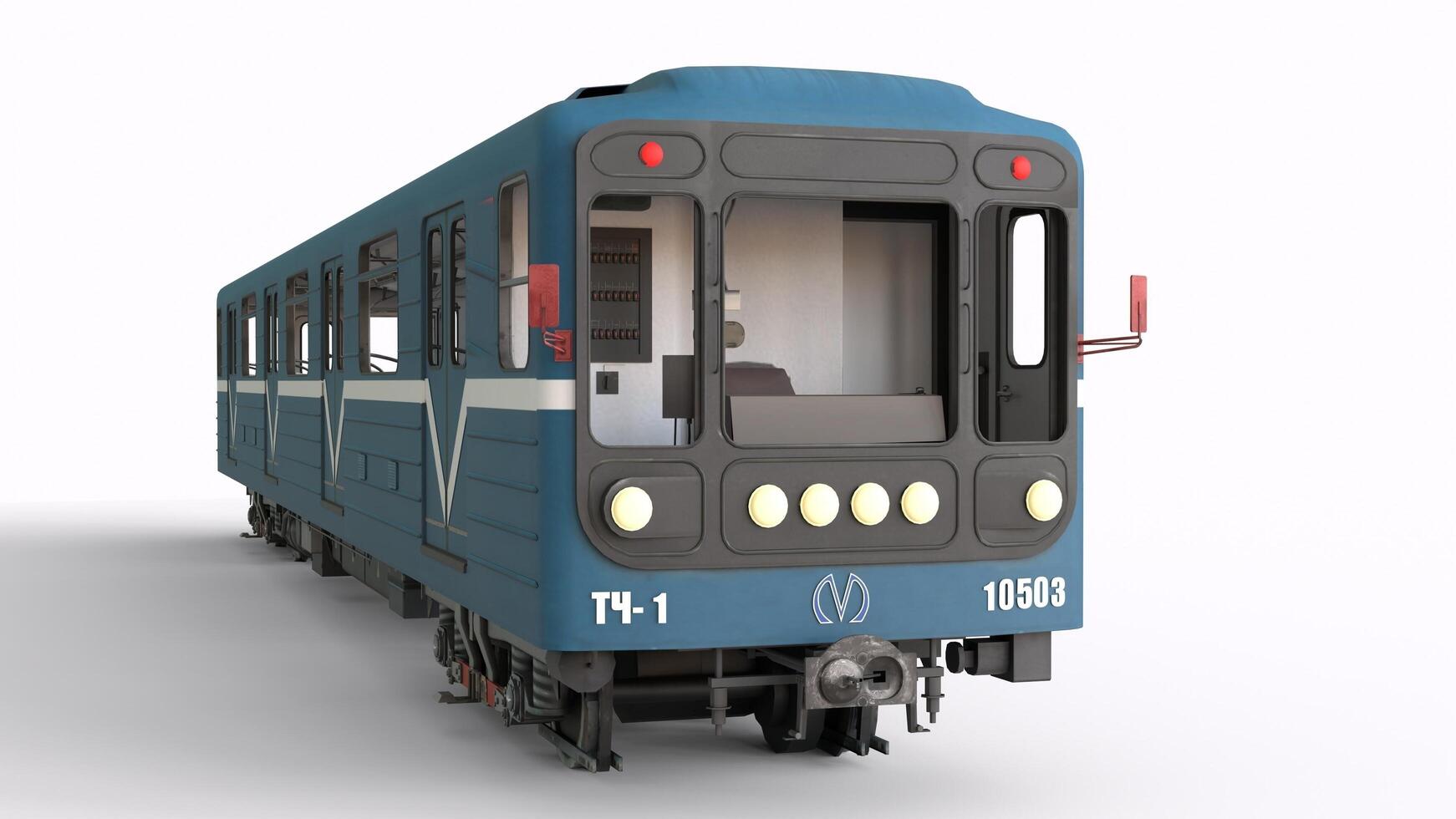 Metro Car Train with white background photo