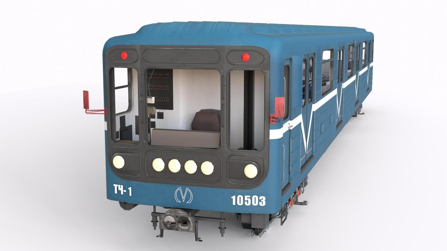 Metro Car Train with white background photo