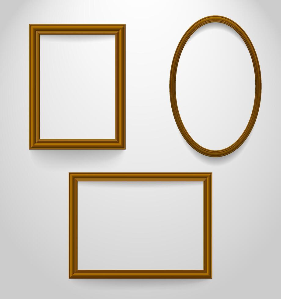 Set of wooden frames vector
