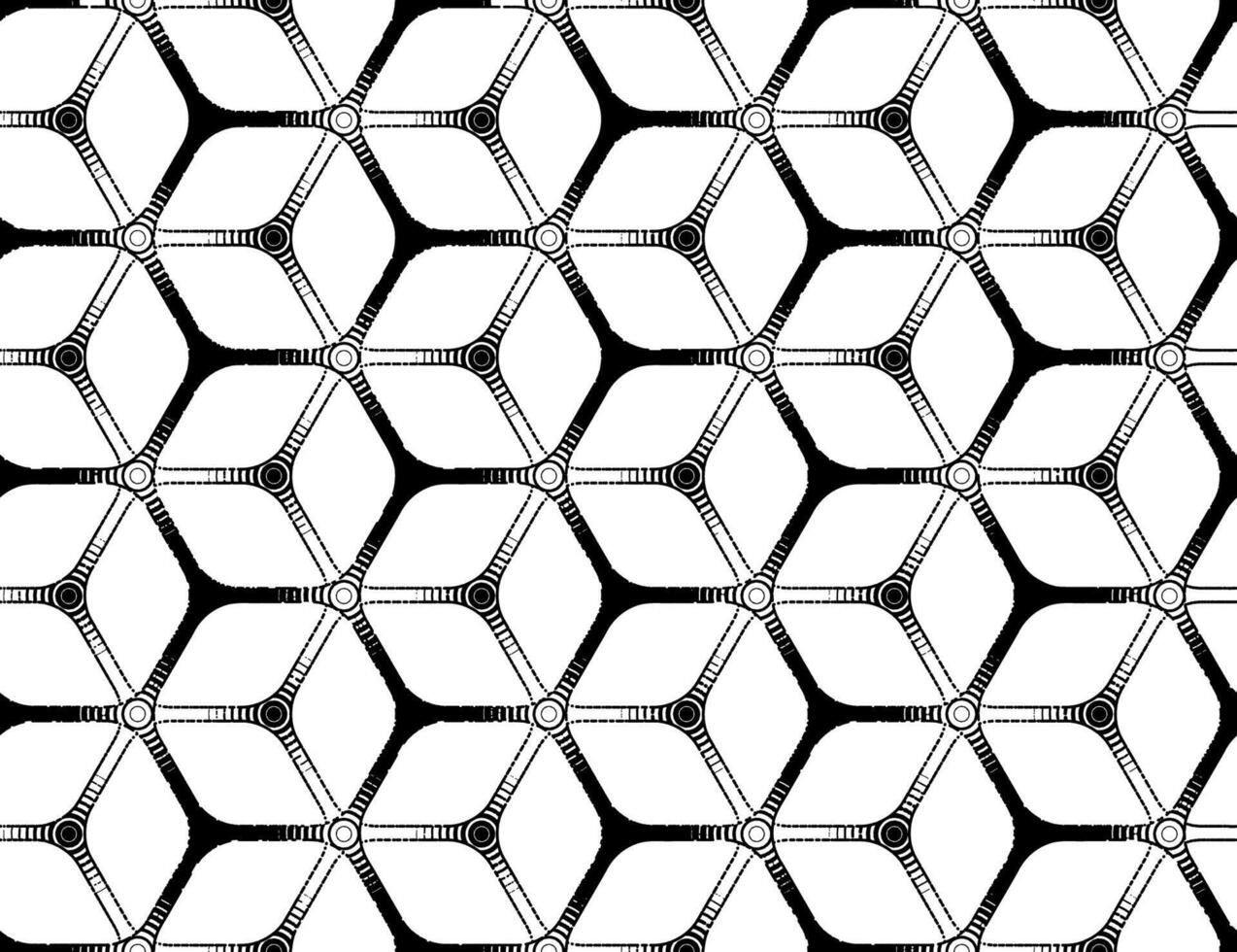Rough drawing styled futuristic hexagonal grid vector