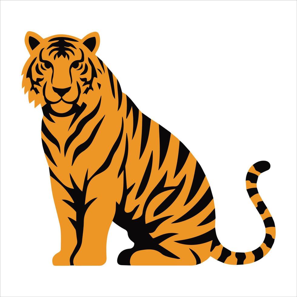 Colorful tiger clip art stunning illustrations vector