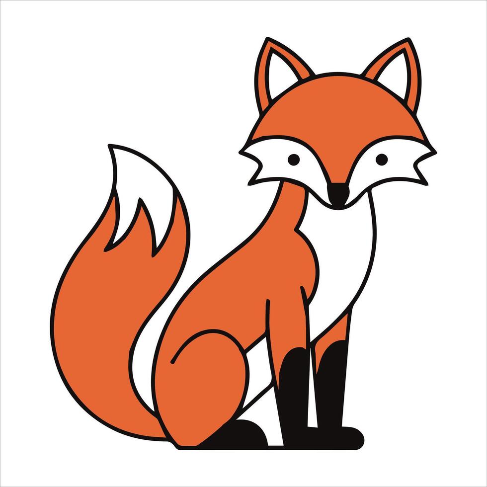 Elegant red Fox illustration vector