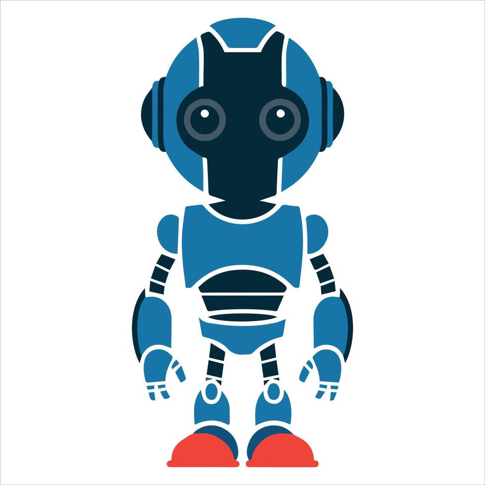 Modern robot icon trendy flat design on white background vector