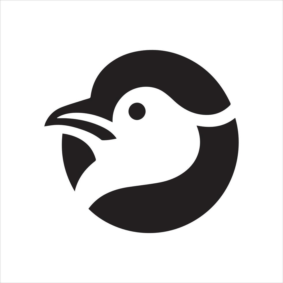 Sleek penguin silhouette in flat design vector
