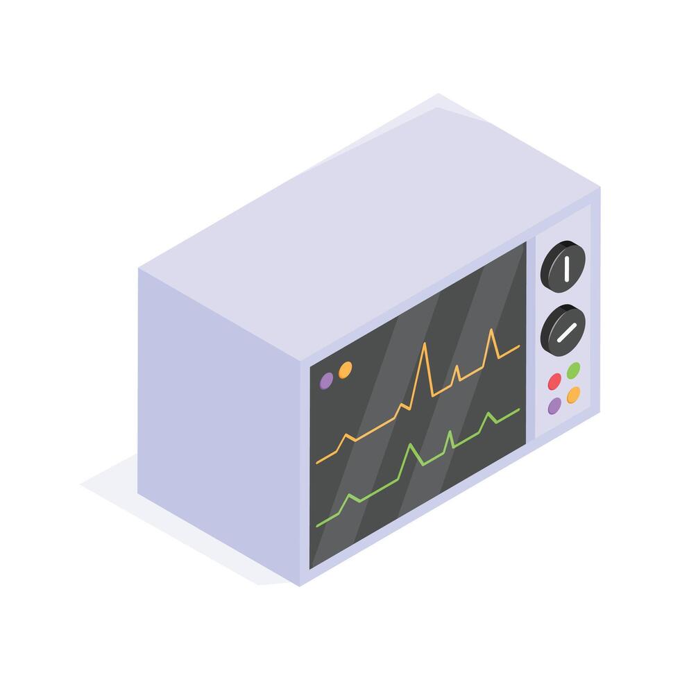 Well designed icon of an ECG monitor displaying heart rate for diagnostics vector