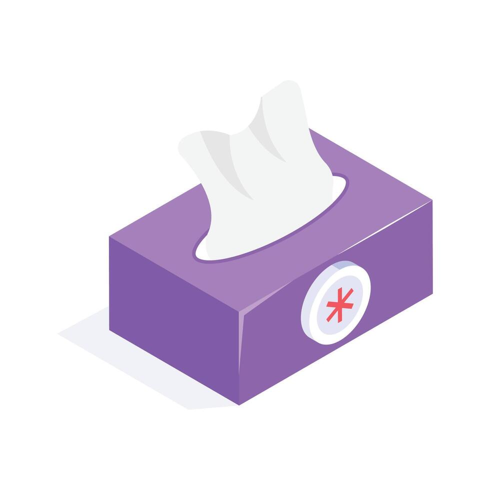of tissue box for personal hygiene and care vector