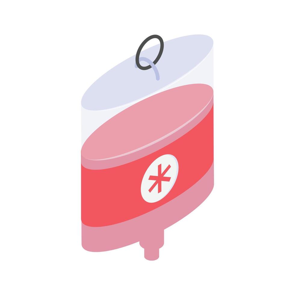 Illustration of a medical blood bag for transfusions or donation vector