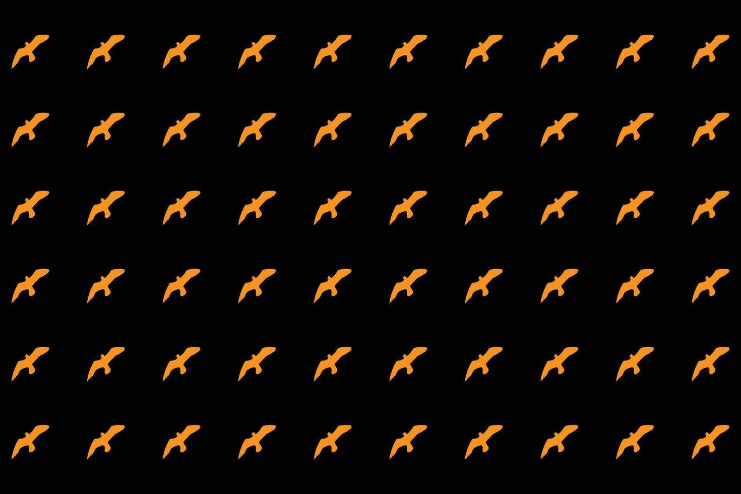 Orange fly birds background pattern. vector
