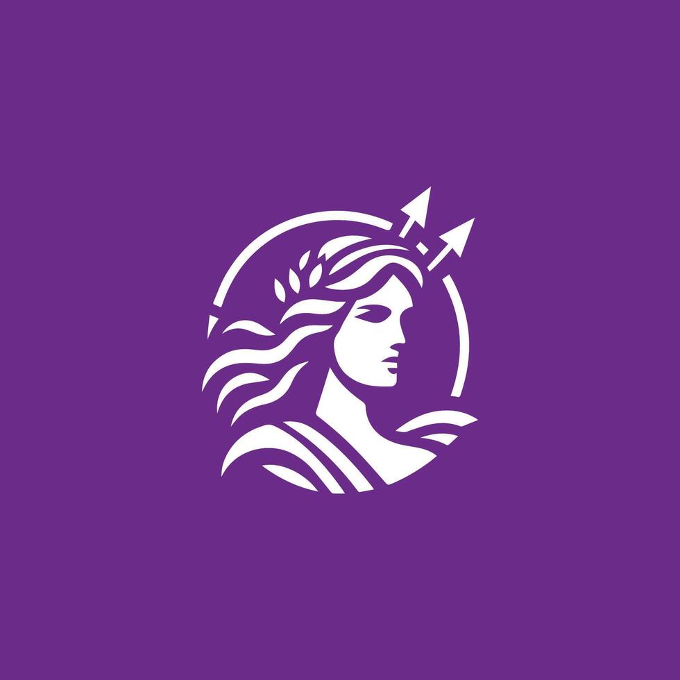 Artemis goddess logo vector