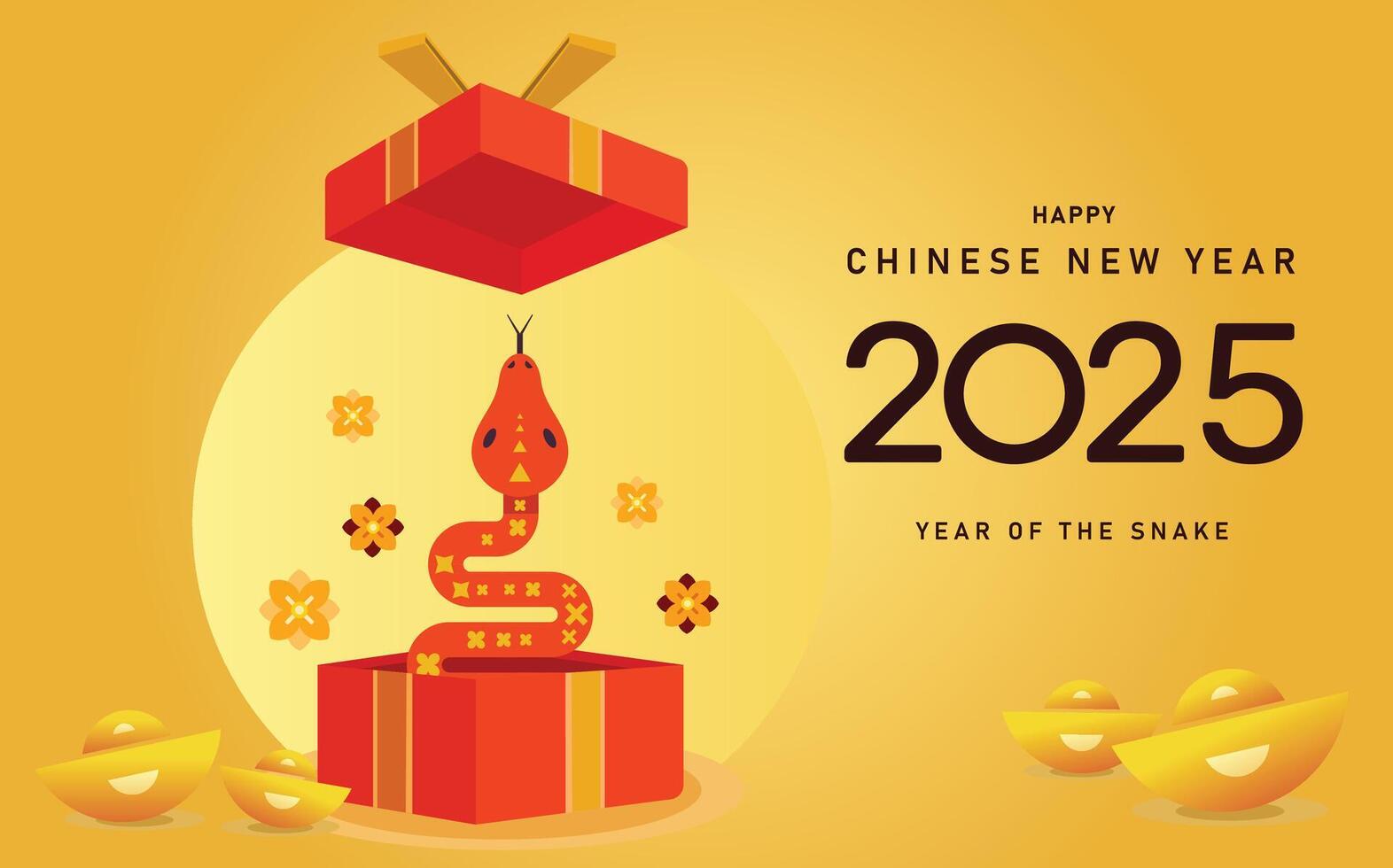 Chinese new year 2025 year of snake - banner and background. Chinese zodiac symbol, Lunar new year concept, modern background design vector