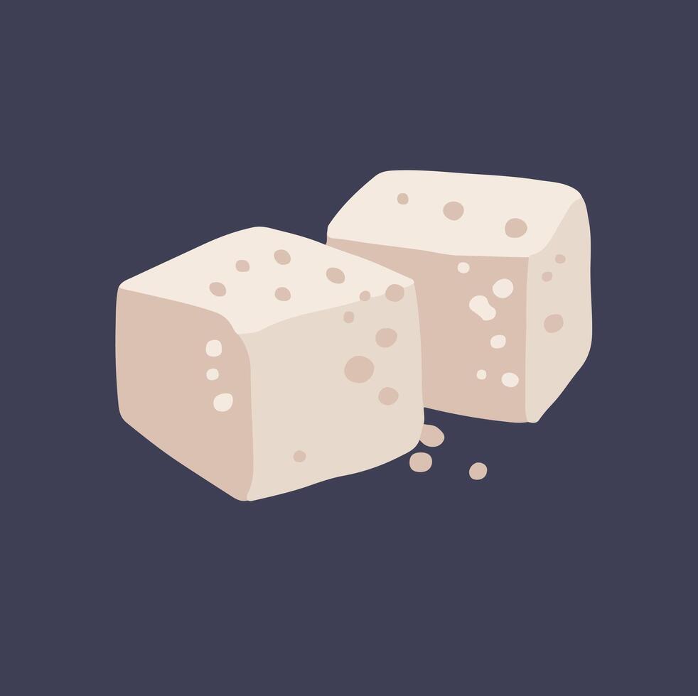 Colored sugar cubes, hand drawn illustration vector