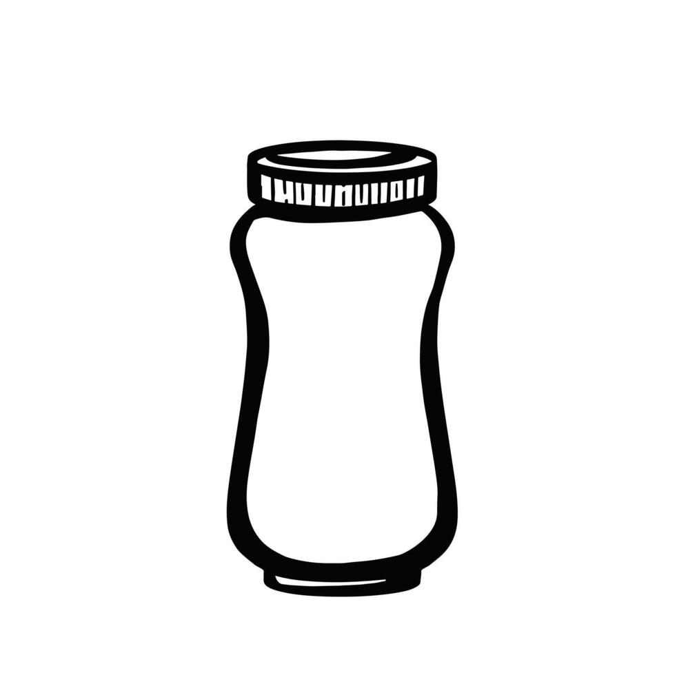 Empty Jar line icon. Clipart image isolated on white background vector