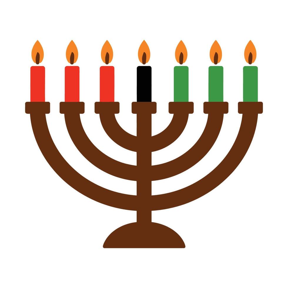 Kwanzaa Kinara with Lit Candles Illustration vector
