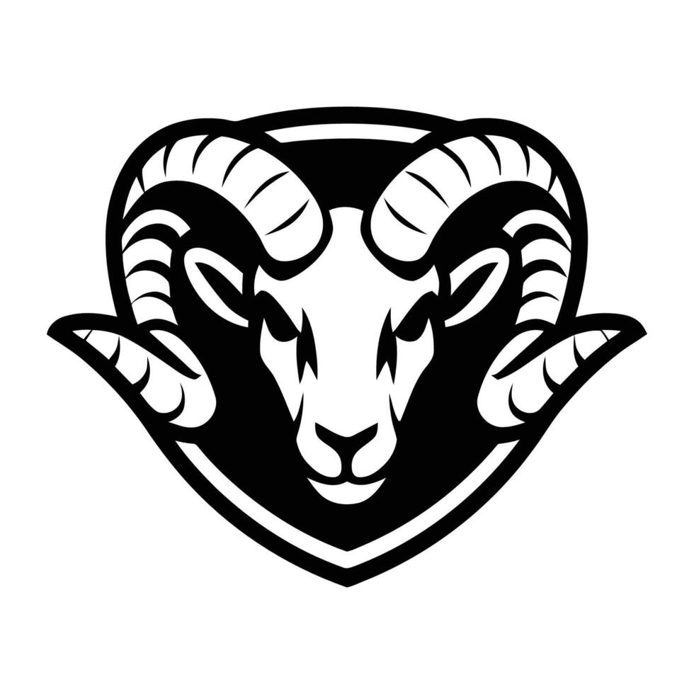 Aggressive Ram Head Mascot Emblem Illustration vector