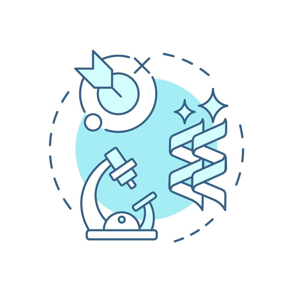 Antibody target validation soft blue concept icon. Antibody discovery stage. Laboratory research. Round shape line illustration. Abstract idea. Graphic design. Easy to use in article vector
