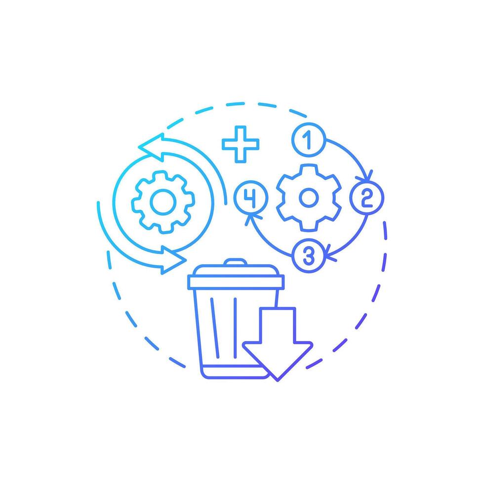 Closed-loop supply chain blue gradient concept icon. Reverse logistics strategy. Sustainability in business. Round shape line illustration. Abstract idea. Graphic design. Easy to use in article vector