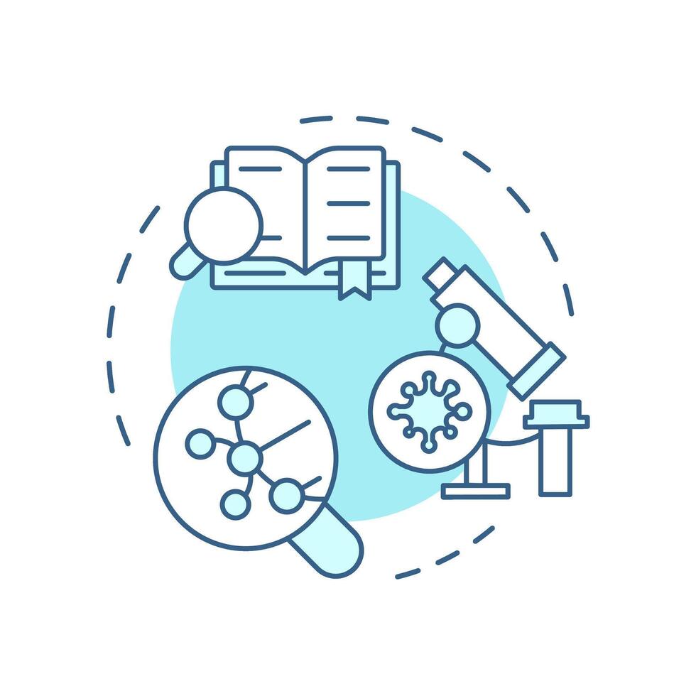 Antibody hit discovery soft blue concept icon. Antibody research stage. Drug development. Biotechnology. Round shape line illustration. Abstract idea. Graphic design. Easy to use in article vector