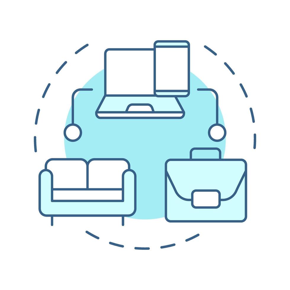COPE soft blue concept icon. Corporate devices, personal use. Usability, technology. Round shape line illustration. Abstract idea. Graphic design. Easy to use in infographic, presentation vector