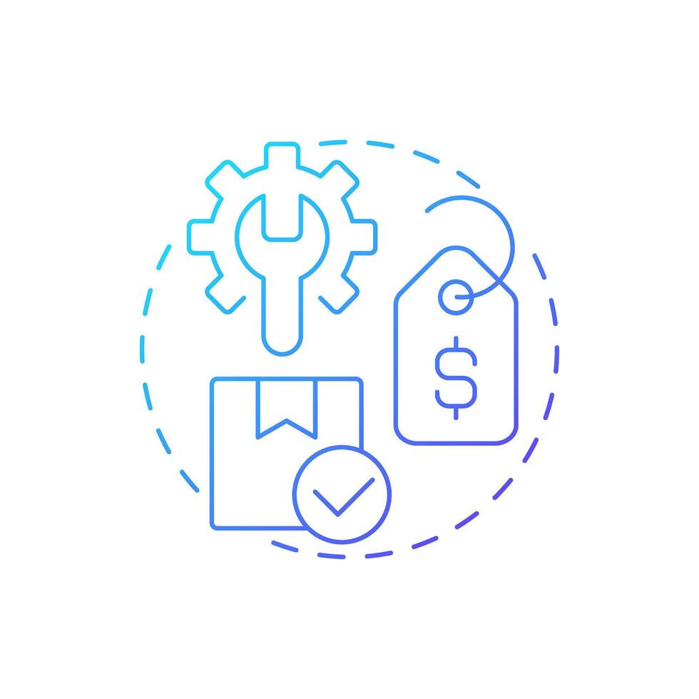 Repairs blue gradient concept icon. Reverse logistics. Product repair, maintenance. Defect fixing. Round shape line illustration. Abstract idea. Graphic design. Easy to use in brochure vector