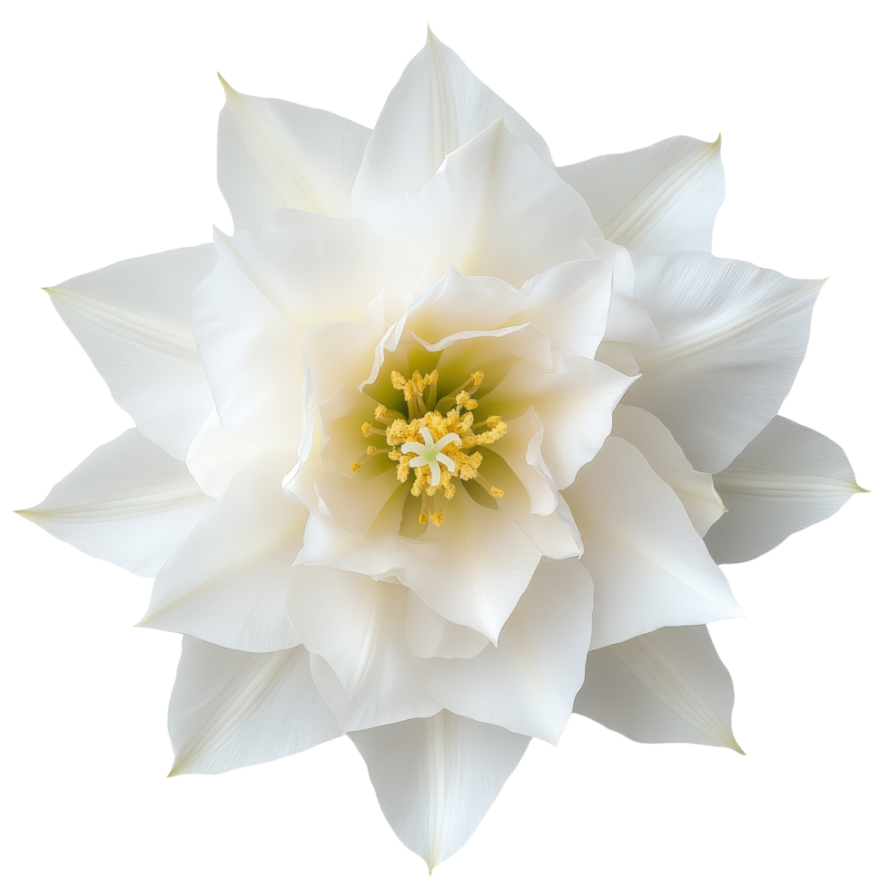Elegant White Flower with Delicate Petals and Stamen png