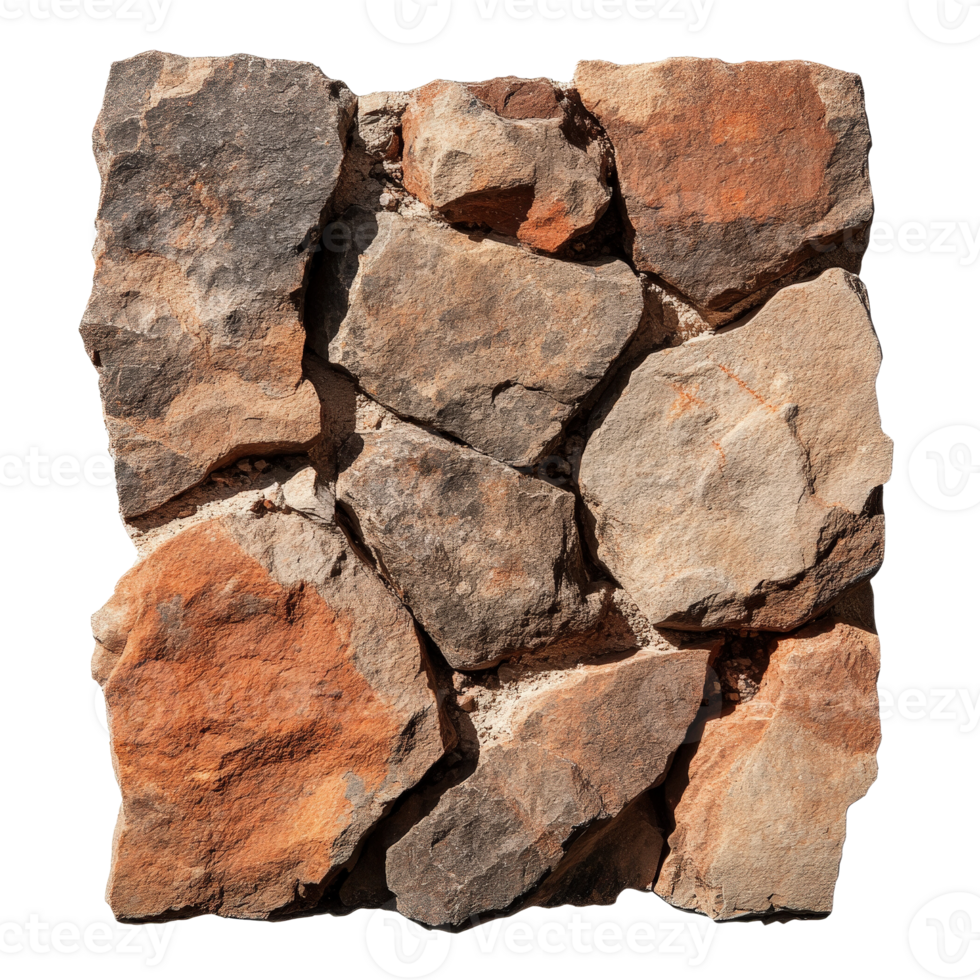 A stone wall with many different colors png