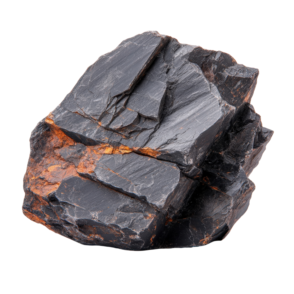 Dark Mineral Rock with Sharp Edges and Texture png