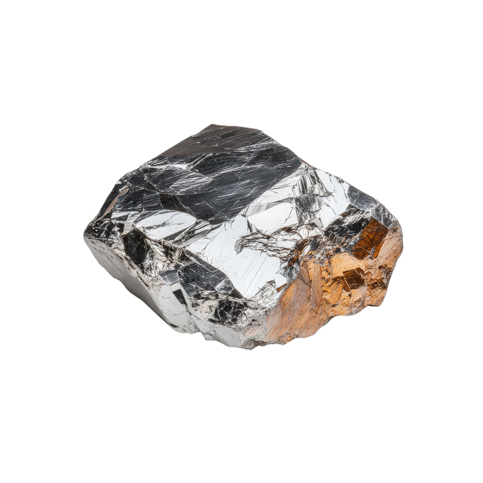 Metallic Rock with Shiny Surface and Angular Edges png