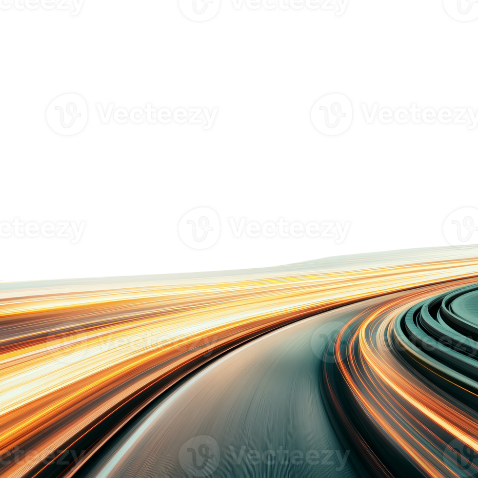 Abstract Motion Blur on Curved Road at Night png