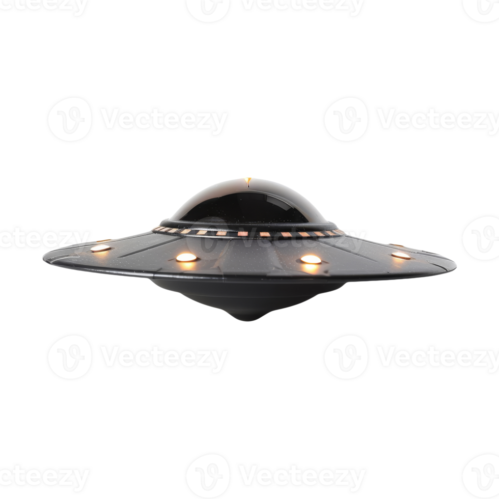 Futuristic UFO Spaceship On Isolated Background. Alien Unidentified Flying Object png