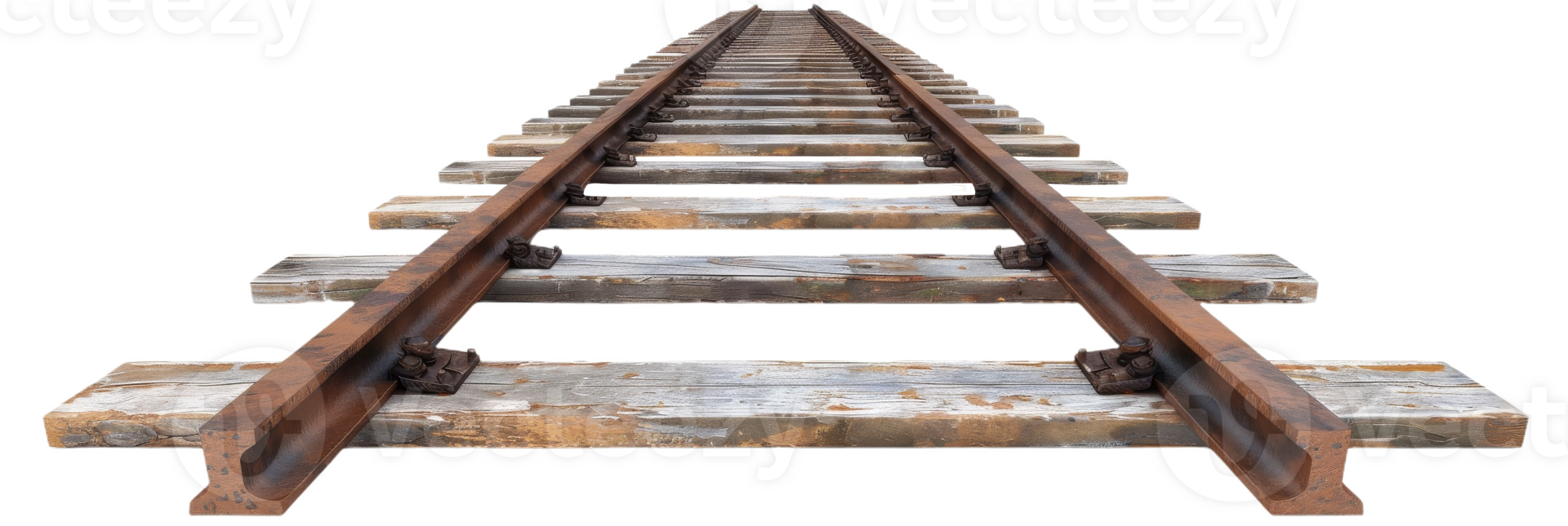 Railway Tracks Extending Into the Distance On Isolated Background png