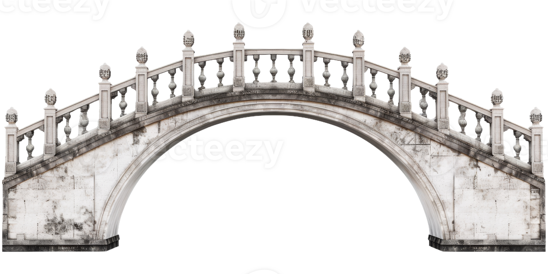 Traditional Tied Arch Bridge. Detailed Construction on Isolated Background png