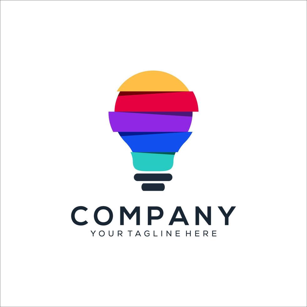 Abstract colorful bulb logo design vector