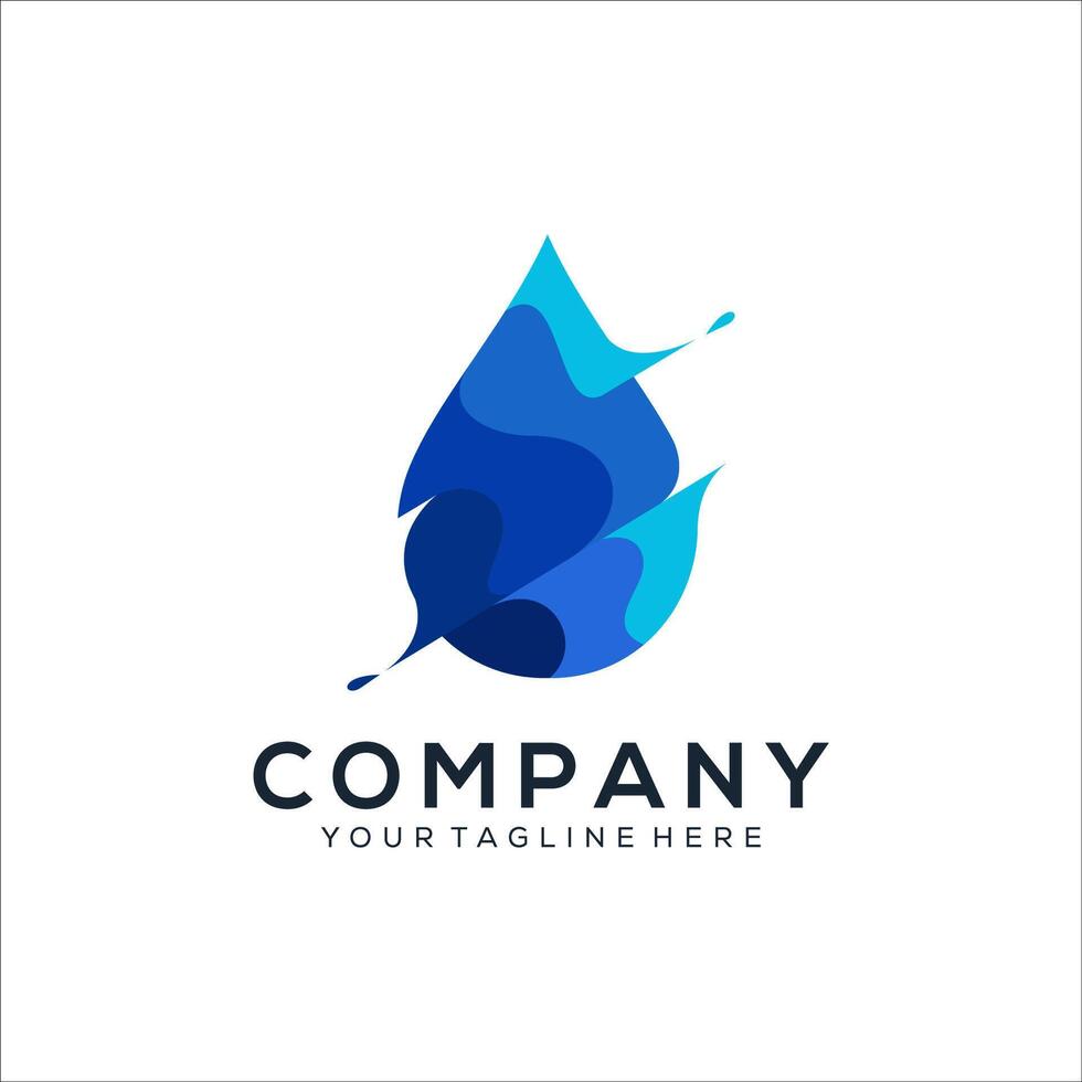 Abstract water drop logo design vector