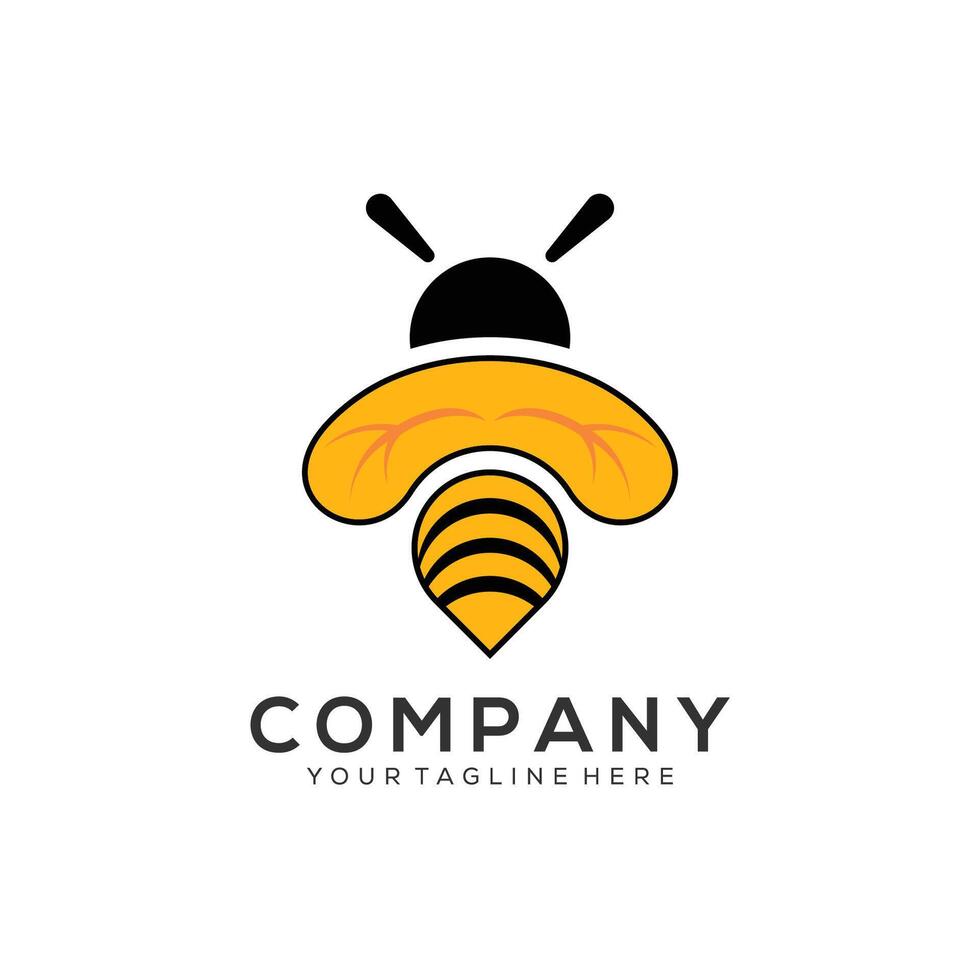 Abstract bee logo design vector