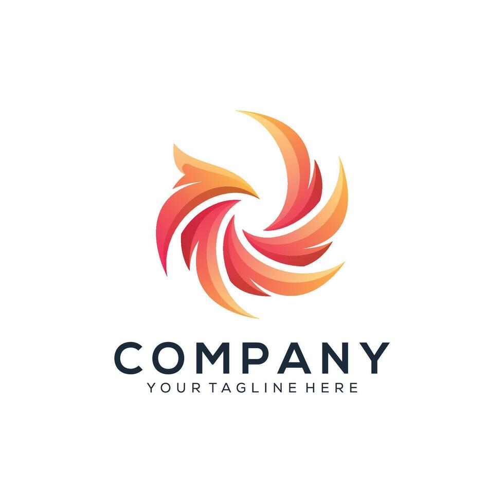 Abstract phoenix logo design vector