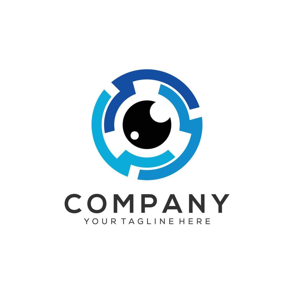 Abstract camera lens logo design vector