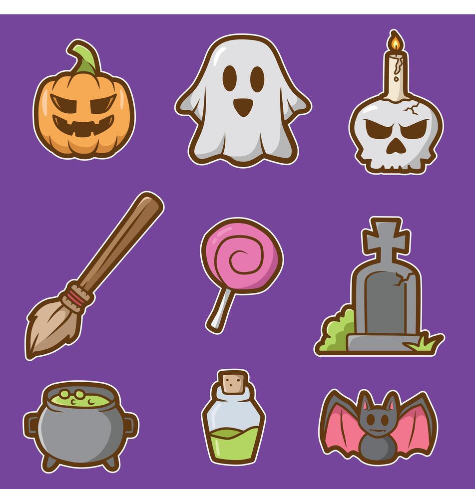 Sticker set Halloween for your design vector
