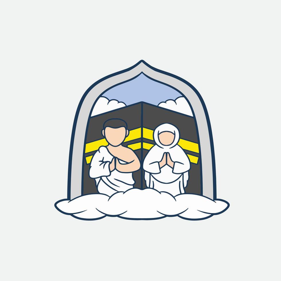 flat design hajj good for design vector