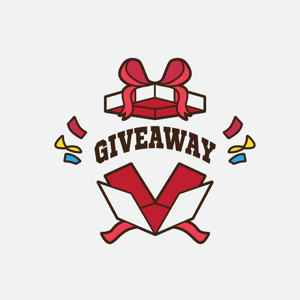 box with giveaway text good for design vector